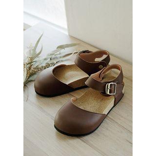 Round-toe Ankle-strap Slide Sandals