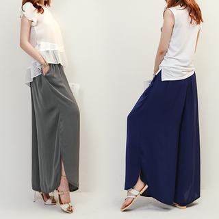 Slit-hem Wide-leg Pants