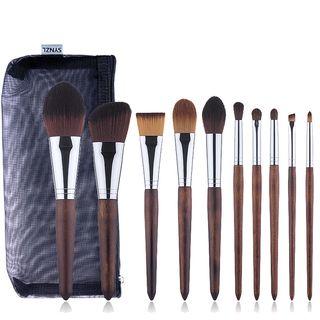 Set Of 10: Makeup Brush Set Of 10: Brown - One Size