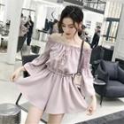 Long-sleeve Off-shoulder Playsuit