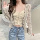 Lace Cardigan / Cropped Camisole Top