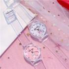 Set: Pig Transparent Strap Watch + Cherry Open Bangle