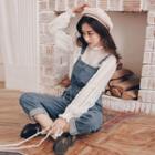 Harem Denim Jumper Pants Dark Color - One Size