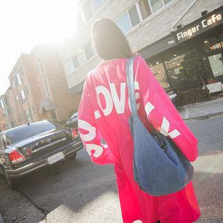 Lettering Pocket-side Sweatshirt Dress