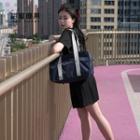 Contrast Color Zip Carryall Bag