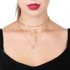 Cross Multi-strand Necklace