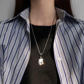 Robot Pendant Stainless Steel Necklace Necklace - Silver - One Size