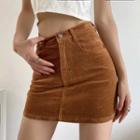 Corduroy High Waist Mini Skirt