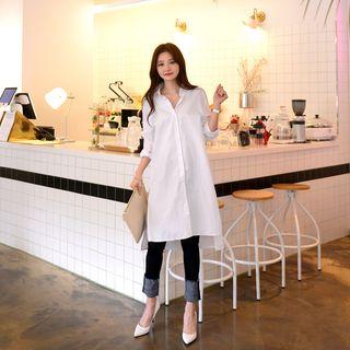 Dip-back Slit-side Long Shirt