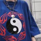 Print Short-sleeve T-shirt Blue - One Size