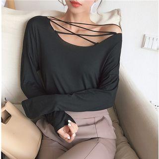 Long-sleeve Cross Strap T-shirt