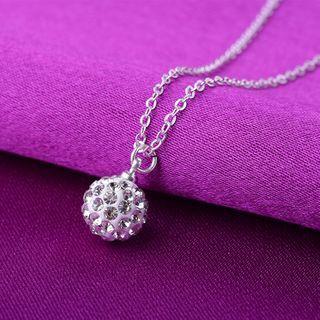 Rhinestone Bead Pendant 1pc - Only Pendant - Silver - One Size
