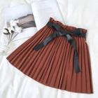 Ribbon Lace-up High-waist A-line Skirt