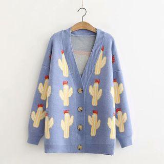 Cactus Jacquard Cardigan