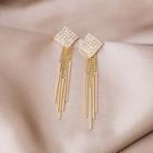 Rhinestone Fringed Earring E3220 - As Shown In Figure - One Size
