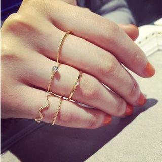 Set Of 5: Alloy Ring (various Designs) As Shown In Figure - One Size
