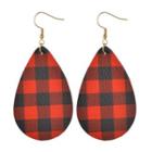 Plaid Earring 1 Pair - Red - One Size