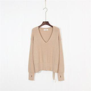Ribbon Detail V-neck Sweater