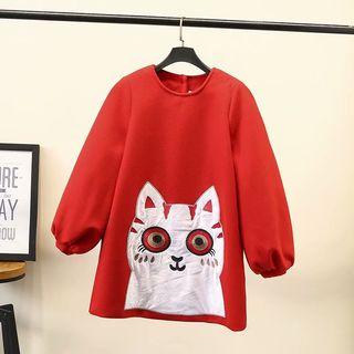 Cat Applique Mini Shift Dress