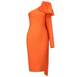 One-sleeve Knit Sheath Dress
