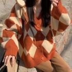 Argyle Cardigan / Knit Pants