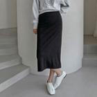 Band-waist Pencil Skirt In 2 Lengths