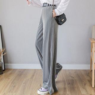 Ribbed Velvet Wide Leg Pants