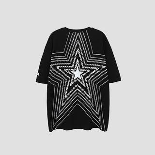 Elbow-sleeve Star Chain T-shirt