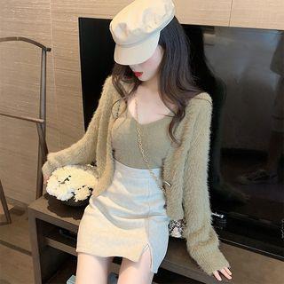 Knit Camisole Top / Cardigan / Pencil Skirt