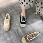 Fleece-lined Lace-up Flats