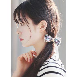 Beads-detail Bow Hair Tie