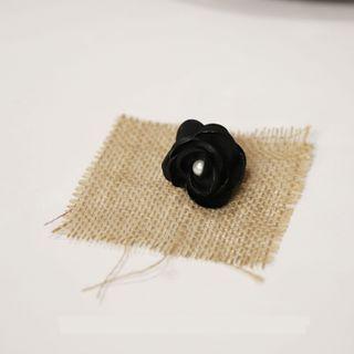 Faux Pearl Flower Hair Clip Flower - Black - One Size