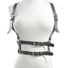 Faux Leather Body Harness Belt Black - One Size