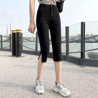 High-waist Capri Jeans