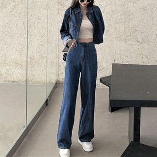 Denim Jacket / Wide-leg Jeans