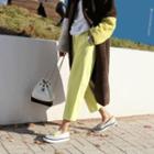 Snake-skin Trim Cropped Pants