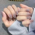 Rhinestone Faux Nail Tips Z014 - Gray - One Size