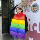 Rainbow Color Padded Vest As Shown In Figure - One Size