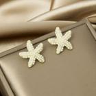Starfish Faux Pearl Earring E3541 - 1 Pair - Gold - One Size