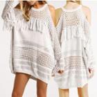 Cold Shoulder Knitted Cover-up