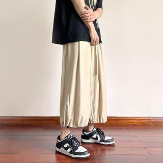 Drawstring Waist Gathered-cuff Pants