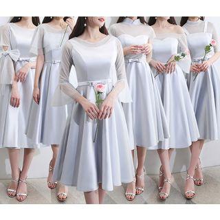 Sheer Panel A-line Cocktail Dress (various Designs)
