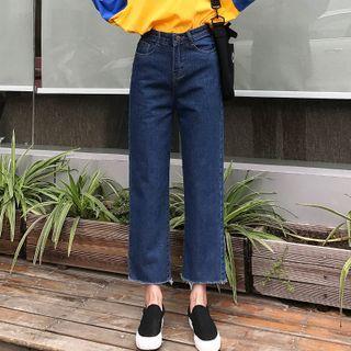 Swayed Cropped Straight Leg Jeans