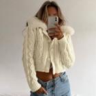 Fluffy Trim Cardigan