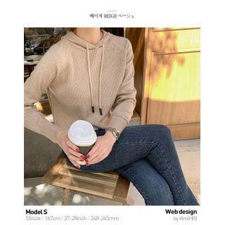 Set Of 2: Raglan-sleeve Knit Hoodie