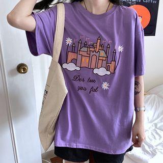 Short-sleeve Embroidered Oversize T-shirt