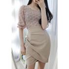 Petite Size Wrap-front Shirred Skirt