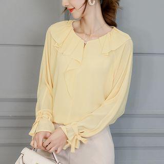 Peter Pan-collar Chiffon Shirt