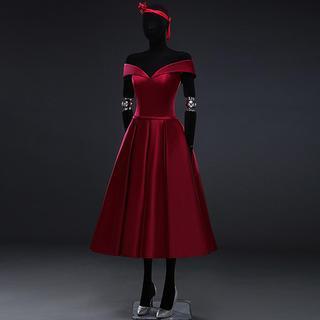 Off-shoulder Midi Prom Dress
