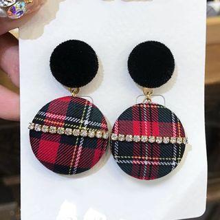 Plaid Disc Earring